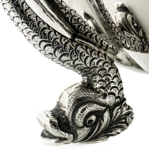 Pair of large 1 title silver shells. 916/1000