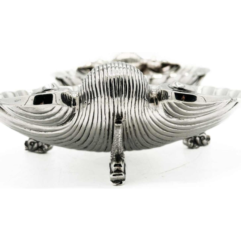 Paire de grandes coquilles argent 1 titre. 916/1000