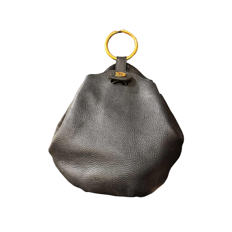 Delvaux, sac "Rose des Vents" en cuir noir grainé