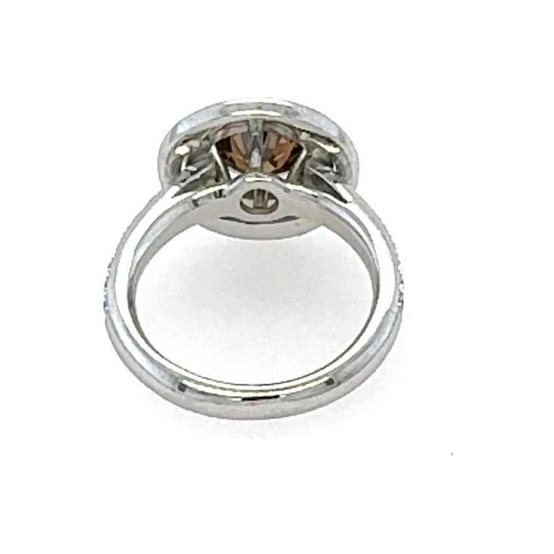 18k witgouden cognac en witte diamanten ring