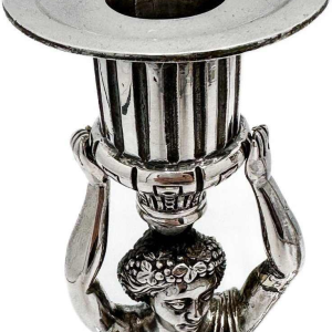 Neurenberg 1780 paar kariatidefakkels, massief zilver