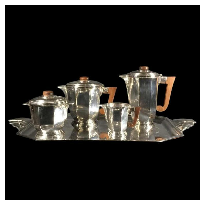 Ravinet d’Enfert (Paris), Service à café / thé Art Déco, métal argenté, 1930