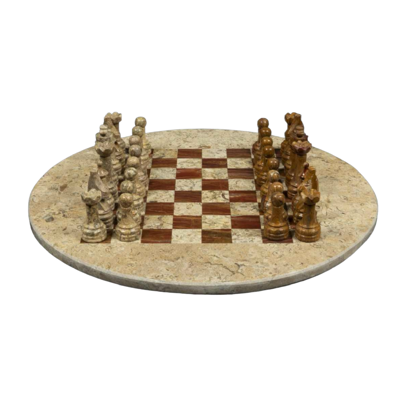 Jeu d'échecs Rond couleur rouge et corail :