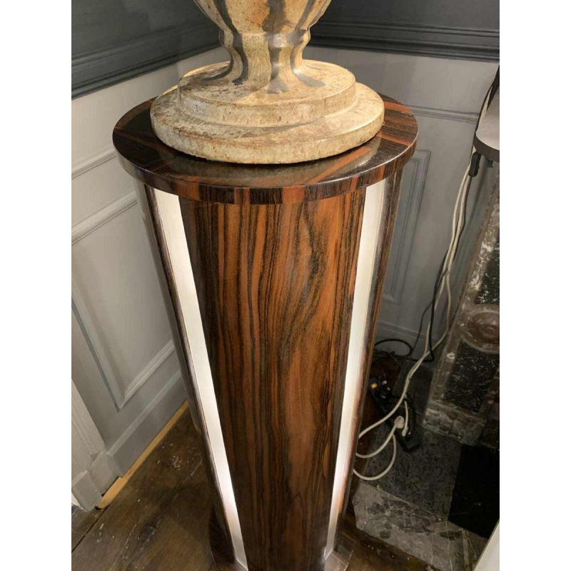 DE COENE FRERES, Art Deco Light Column, Macassar Ebony, 1925