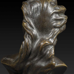 « Buste de jeune femme » en bronze de JEF LAMBEAUX (1852-1908) :
