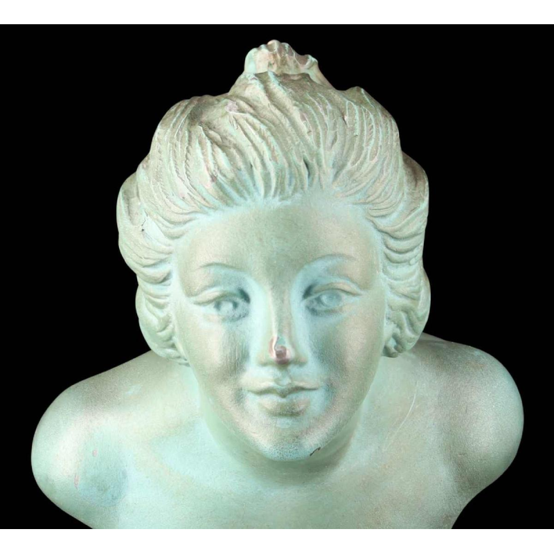 GARCIA pour MAX LE VERRIER "LANCEUSE DE DISQUES" sculpture ART DECO en métal patiné