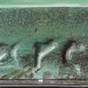 GARCIA voor MAX LE VERRIER “LANCEUSE DE DISQUES” ART DECO sculptuur van gepatineerd metaal