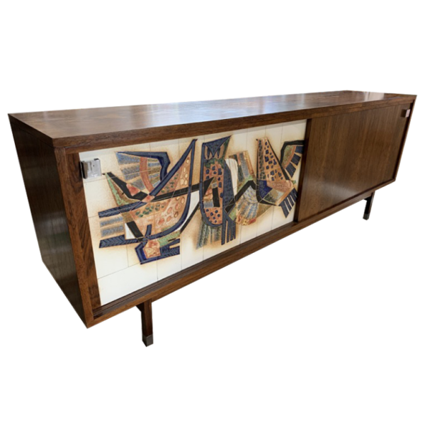 ALFRED HENDRICKX voor BELFORM - Dressoir, palissander en keramiek, ca 1950