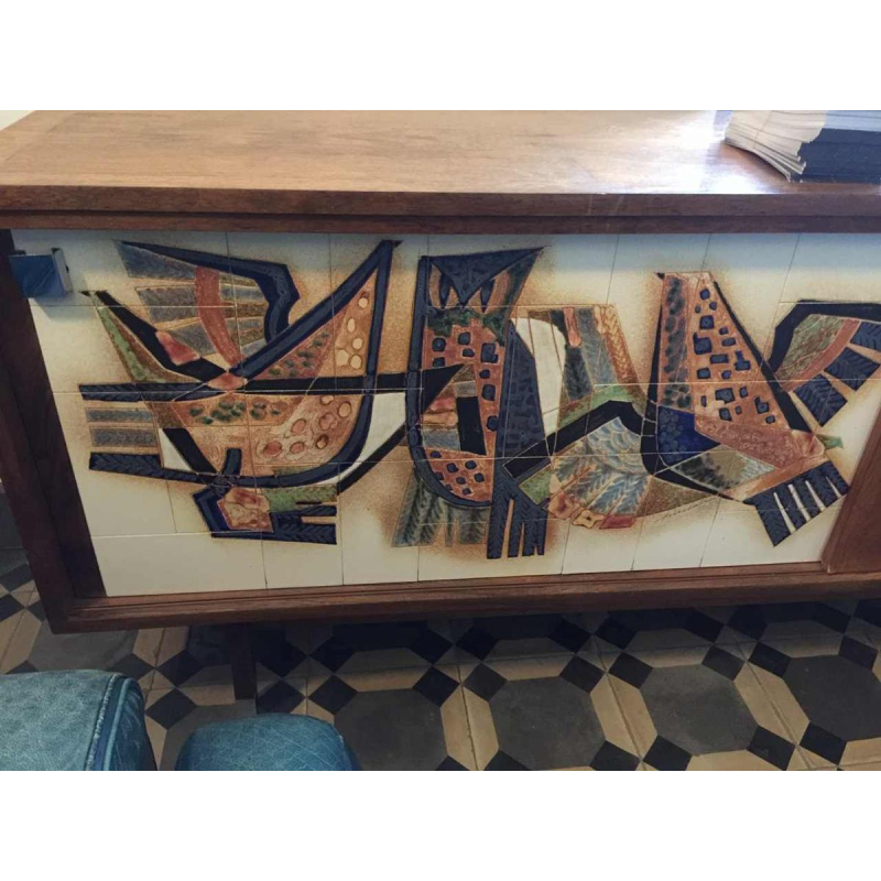 ALFRED HENDRICKX voor BELFORM - Dressoir, palissander en keramiek, ca 1950