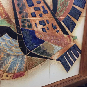 ALFRED HENDRICKX pour BELFORM - Enfilade en bois de rose et céramique, ca 1950