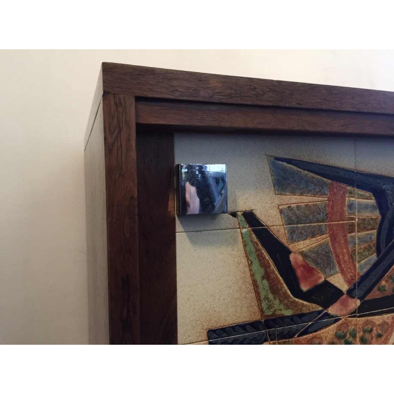 ALFRED HENDRICKX for BELFORM - Rosewood Sideboard and ceramic door, ca 1950