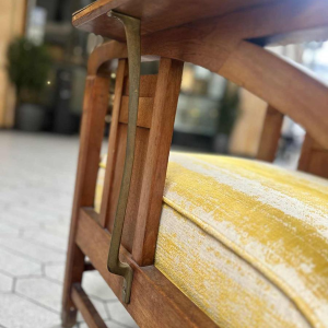 Gustave Serrurier-Bovy, Art Nouveau modular armchair, oak wood, fabric and brass, ca 1900