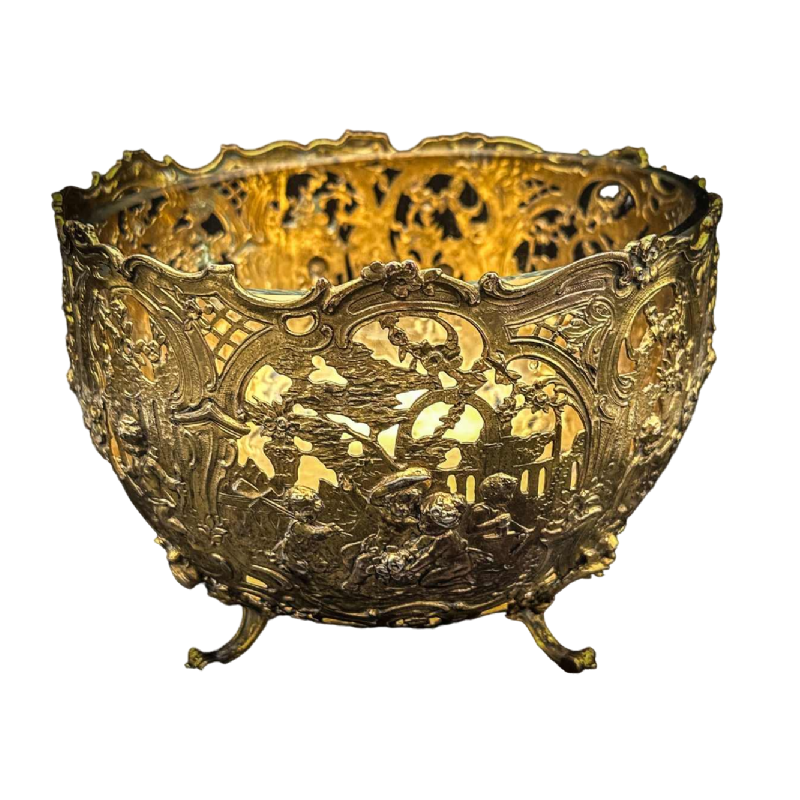 Centre de table en argent vermeil 800/1000, Allemagne 19ème siècle