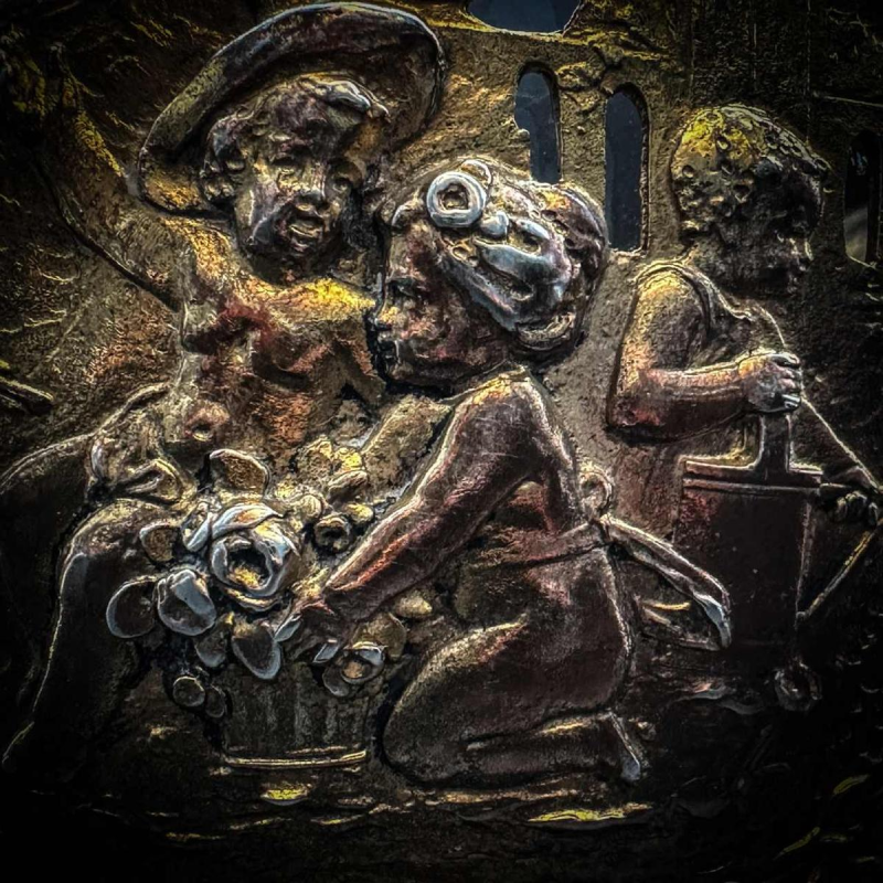 Centre de table en argent vermeil 800/1000, Allemagne 19ème siècle