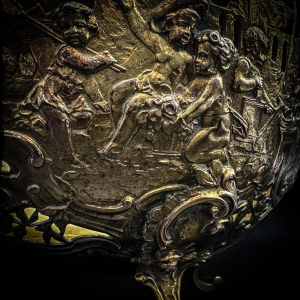 Centre de table en argent vermeil 800/1000, Allemagne 19ème siècle