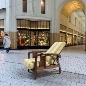 Gustave Serrurier-Bovy, Art Nouveau modular armchair, oak wood, fabric and brass, ca 1900