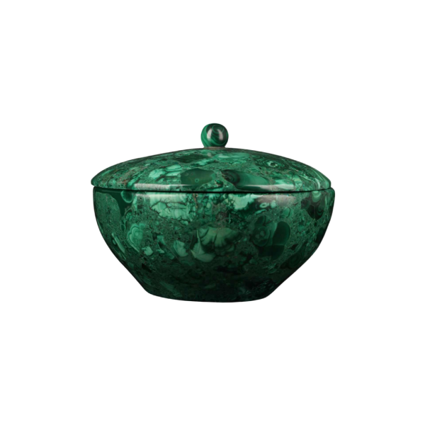 Covered candy box in malachite