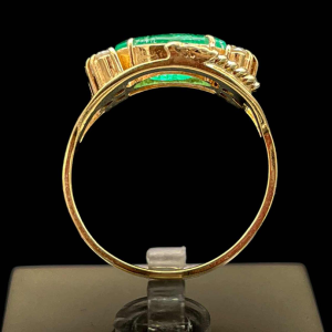 Marquise emerald and diamond ring