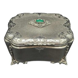 Jewelry box in solid silver 800/1000 Italian work from the 1950s