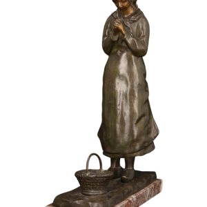 Louis Huygens, bronzen sculptuur “LA PRIEUSE”, 19e eeuw