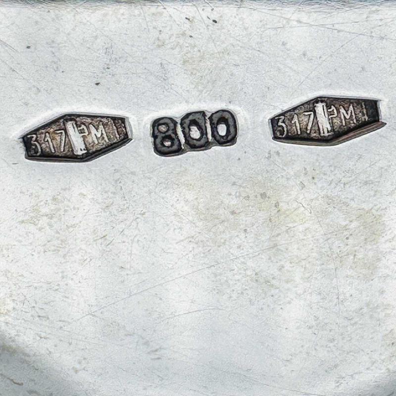 Coffret à bijoux en argent massif 800/1000 travail italien des années 1950