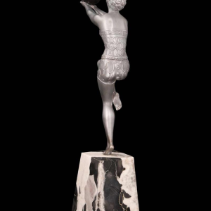 Enrique MOLINS-BALLESTE, ball dancer, Art Deco sculpture in silver-plated metal, early 20th c