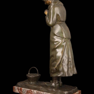 Louis Huygens, bronze sculpture ‘LA PRIEUSE’, 19th c