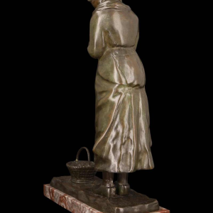 Louis Huygens, sculpture en bronze "LA PRIEUSE", XIXe s