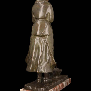 Louis Huygens, bronze sculpture ‘LA PRIEUSE’, 19th c