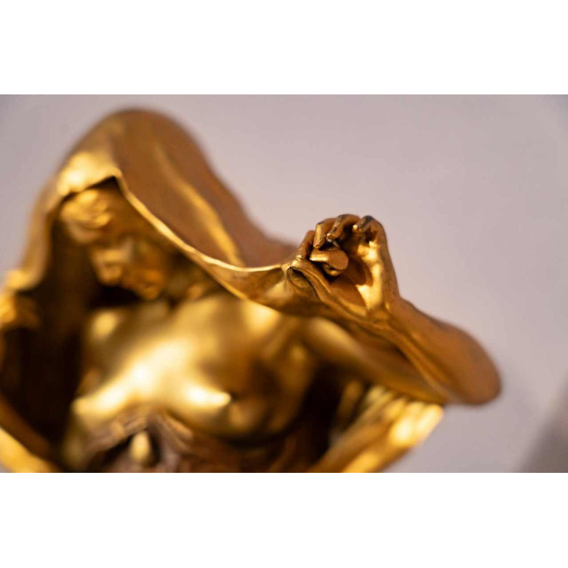 Louis-Ernest Barrias La Nature se dévoilant devant la science, bronzen sculptuur, 19e eeuw