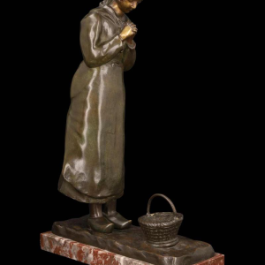 Louis Huygens, sculpture en bronze "LA PRIEUSE", XIXe s