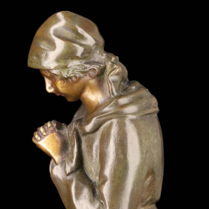 Louis Huygens, sculpture en bronze "LA PRIEUSE", XIXe s
