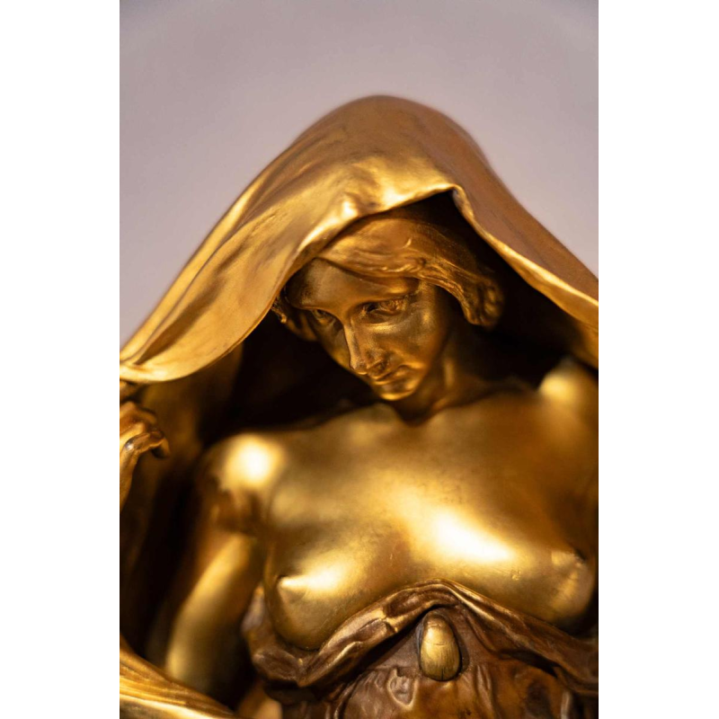 Louis-Ernest Barrias "La Nature se dÃ©voilant devant la scienceÂ, sculpture en bronze, XIXe s