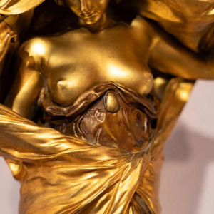 Louis-Ernest Barrias La Nature se dévoilant devant la science, bronze sculpture, 19th c