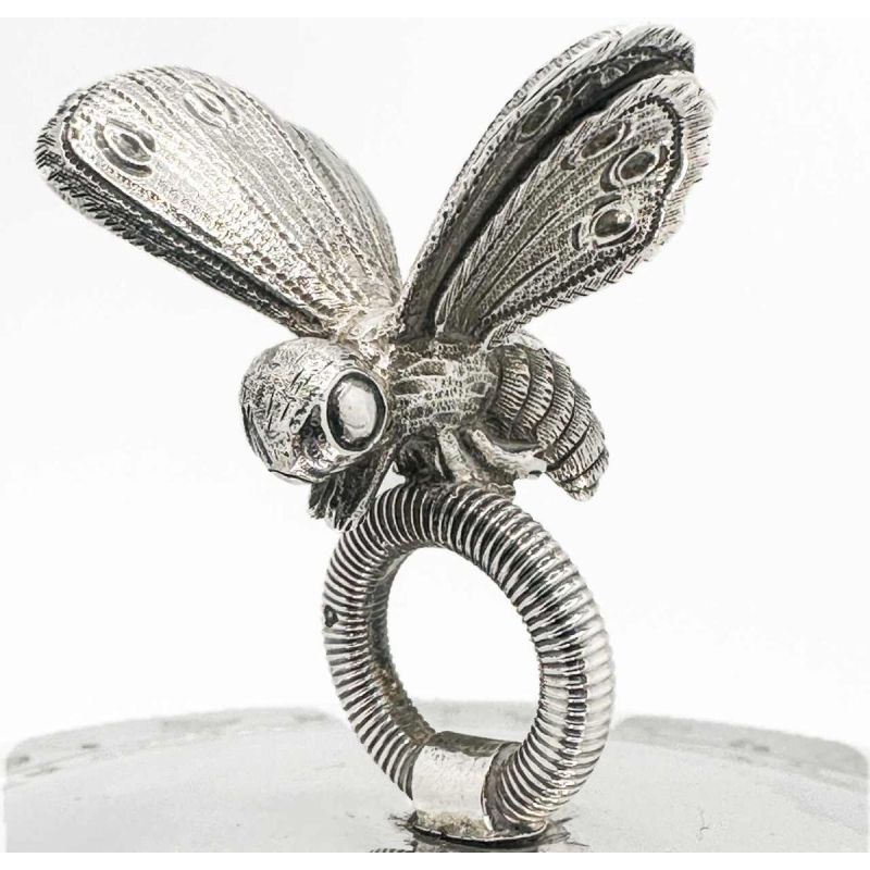 Drageoir époque Empire 1809-1819 Argent Massif (950/1000 )et Cristal Bleu.