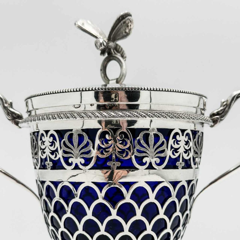 Empire period bezel 1809-1819 Sterling Silver (950/1000) and Blue Crystal.