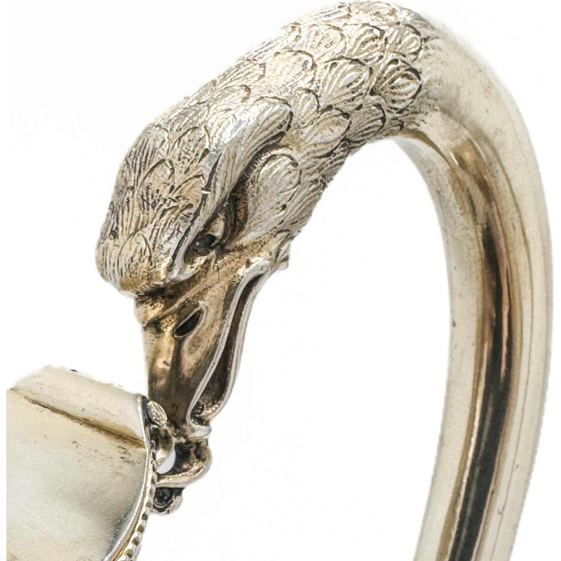 Paire De Carafes à Vin En Argent Vermeil Et Cristal Taillé