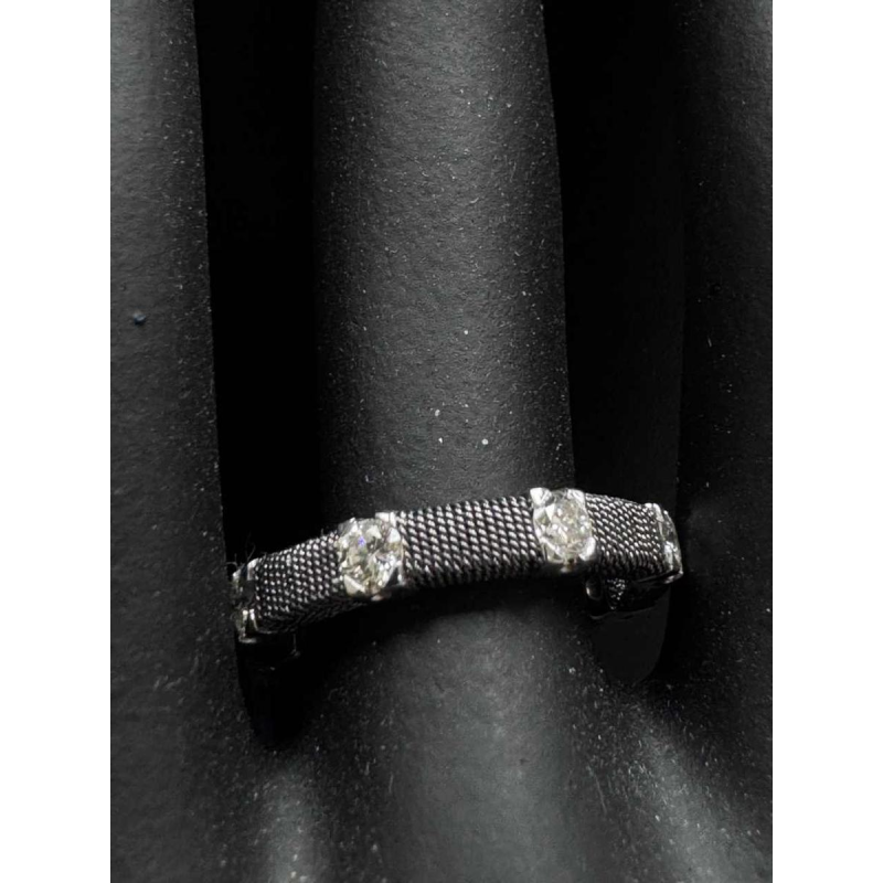 Alliance en or, rodier noir & Diamants