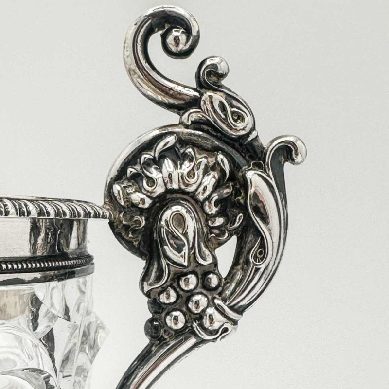 Drageoir En Argent Massif Et Cristal Période 1819-1838