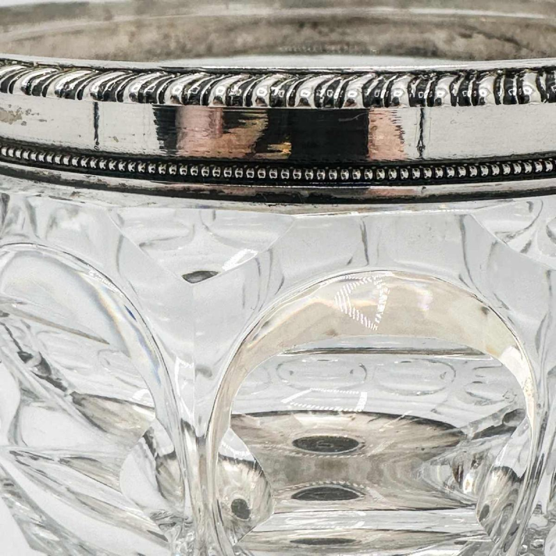 Drageoir En Argent Massif Et Cristal Période 1819-1838