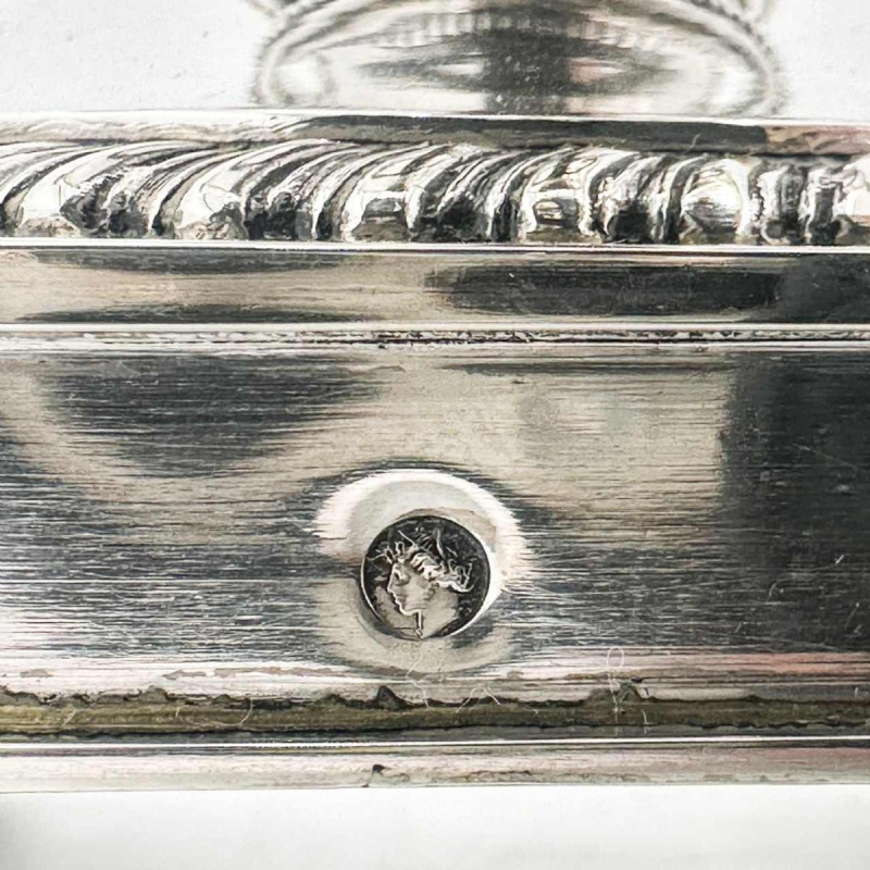 Drageoir in sterling zilver en kristal, periode 1819-1838