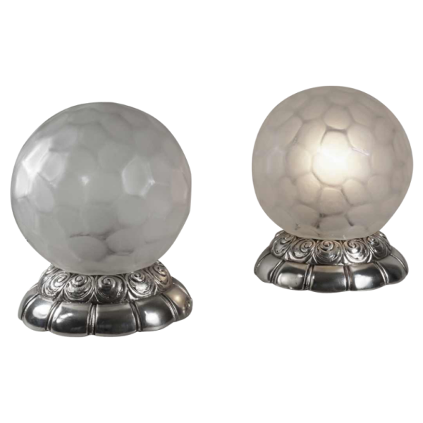 Genet et Michon : paire des lampes art déco. France 1930