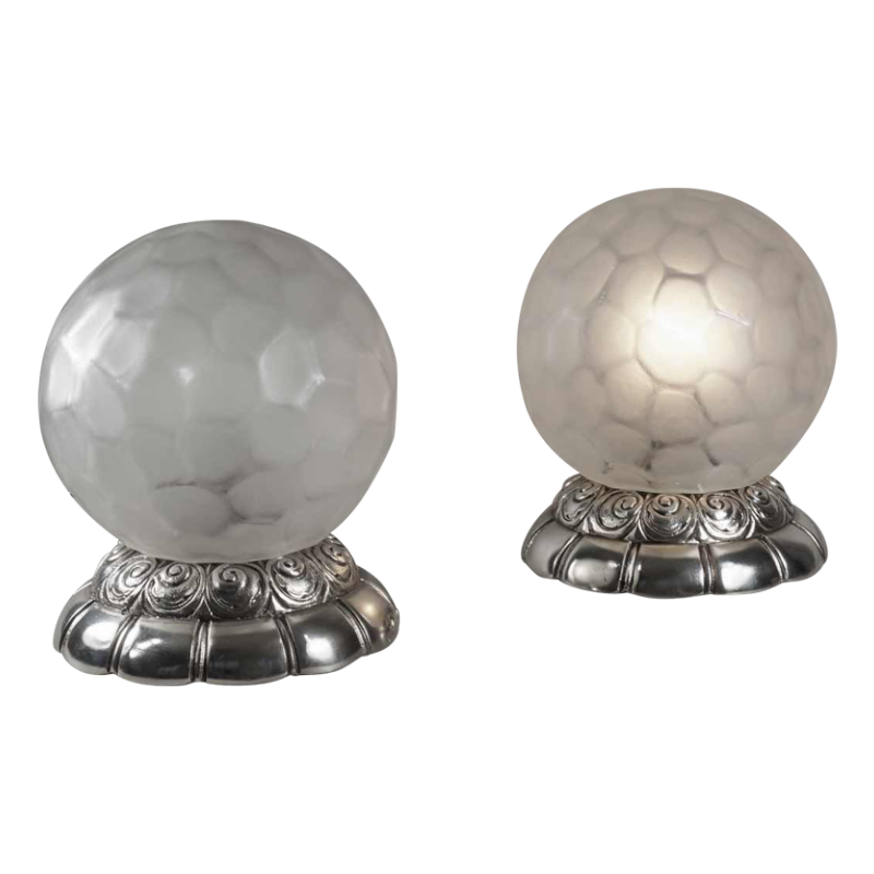 Genet & Michon : a pair of French art deco lamps.. 1930 France