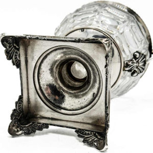 Drageoir In Sterling Silver And Crystal Period 1819-1838