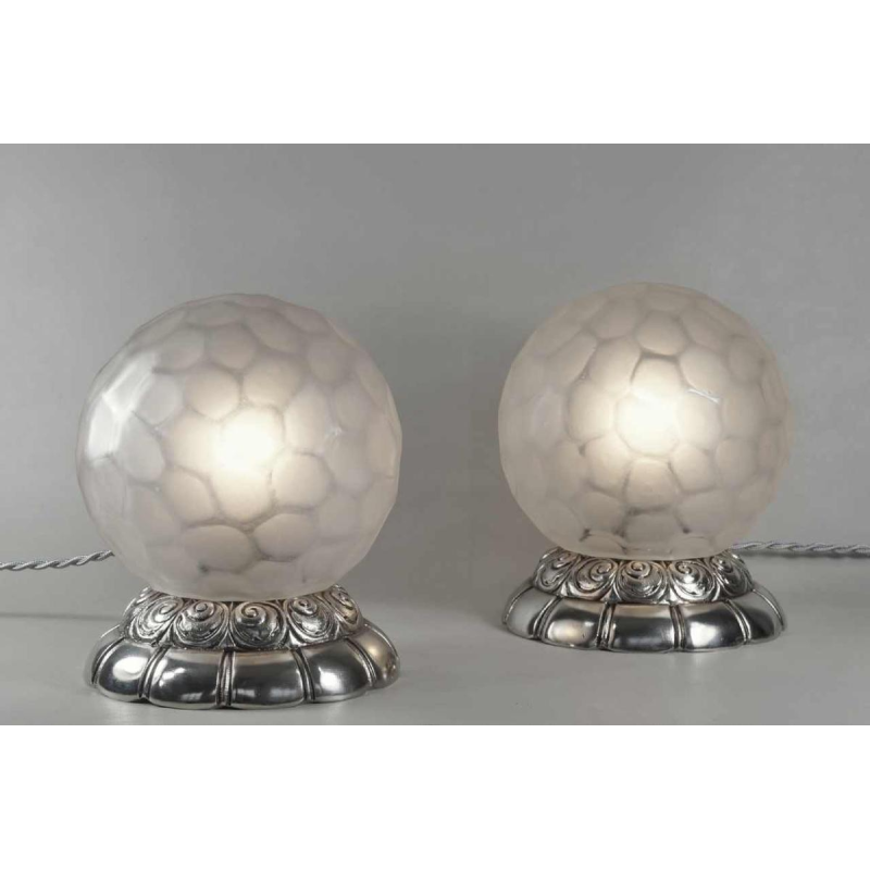 Genet et Michon : paire des lampes art déco. France 1930