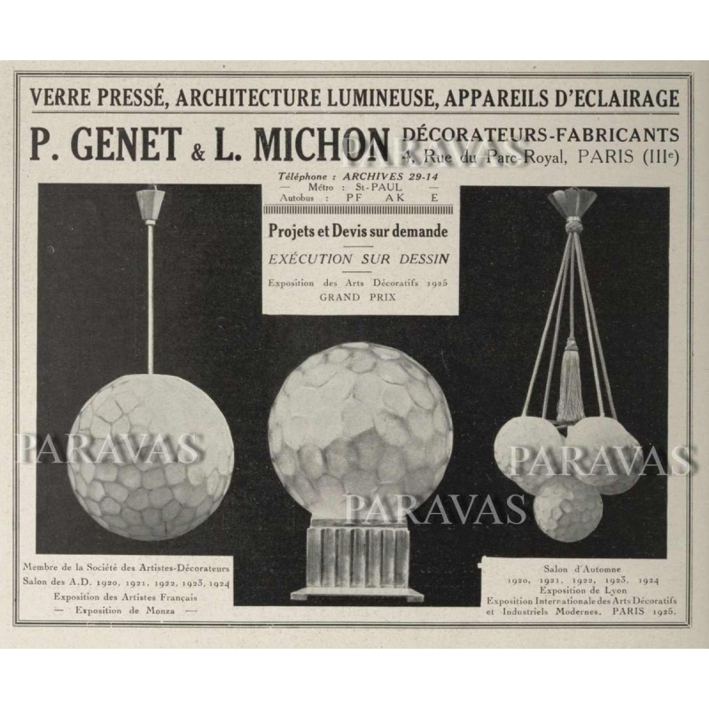 Genet & Michon : een paar Franse 1930 art deco lampen