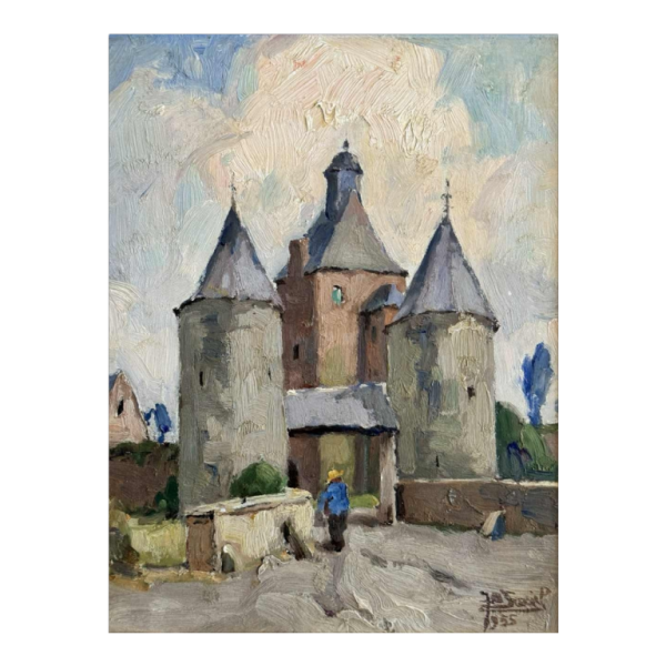 Jean-Baptiste SCORIEL (1883-1956): The castle - painting oil on panel