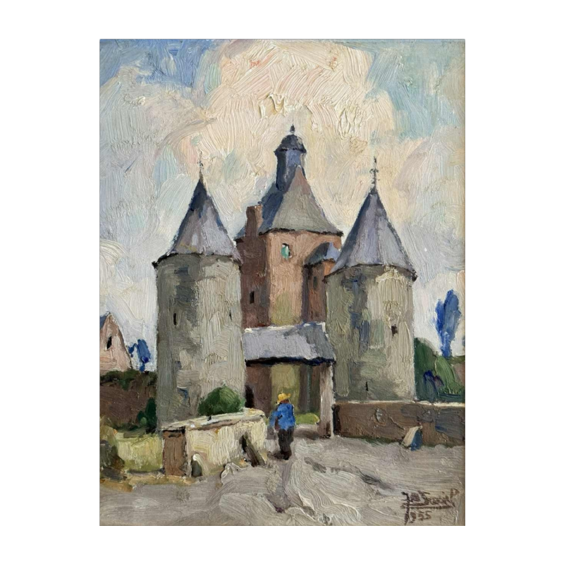 Jean-Baptiste SCORIEL (1883-1956): Le château de Boignée (Sombreffe) peinture