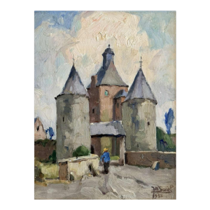 Jean-Baptiste SCORIEL (1883-1956): The castle - painting oil on panel