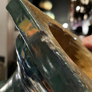 Louis Gustave Cambier & Roger Guérin, sculptuur “Buste van een jonge jongen” gezouten steengoed, Bouffioulx ca 1925